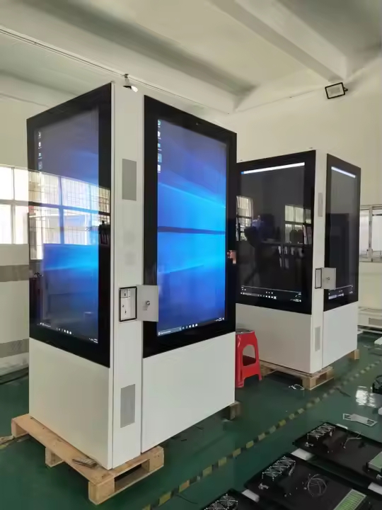 49 55 65 inch outdoor AG AR glass 4K double sided digital signage with 4G